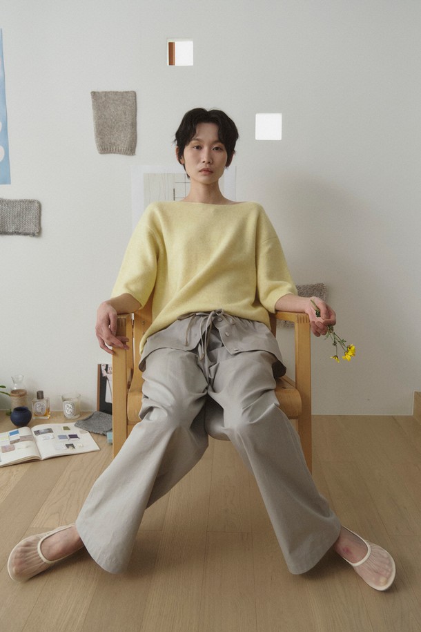 RePLAIN - 스웨터 - ITALIAN ALPACA KNIT TOP_LIGHT YELLOW