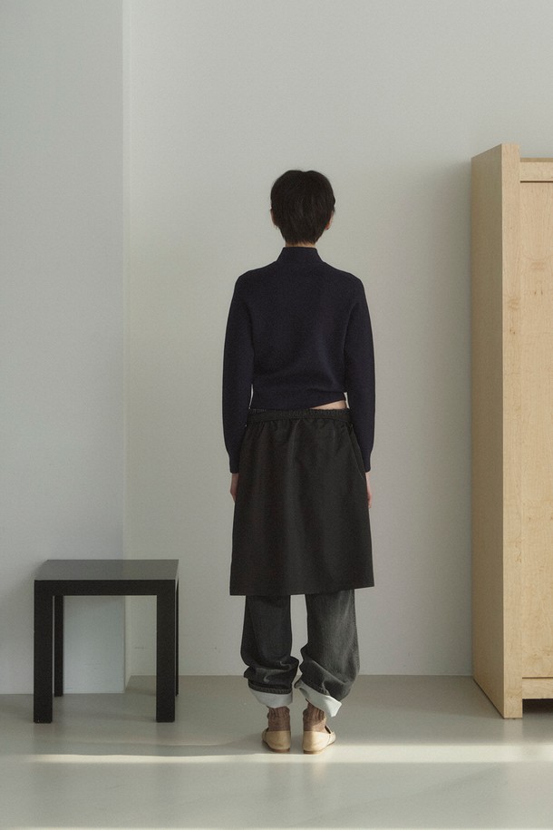 RePLAIN - 가디건 - CASHMERE COTTON KNIT ZIP-UP_DARK NAVY