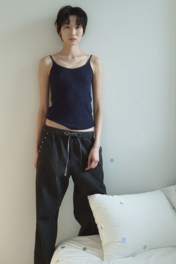 RePLAIN - 민소매티셔츠 - COLOR BLOCK STRAP JERSEY TOP_DARK NAVY