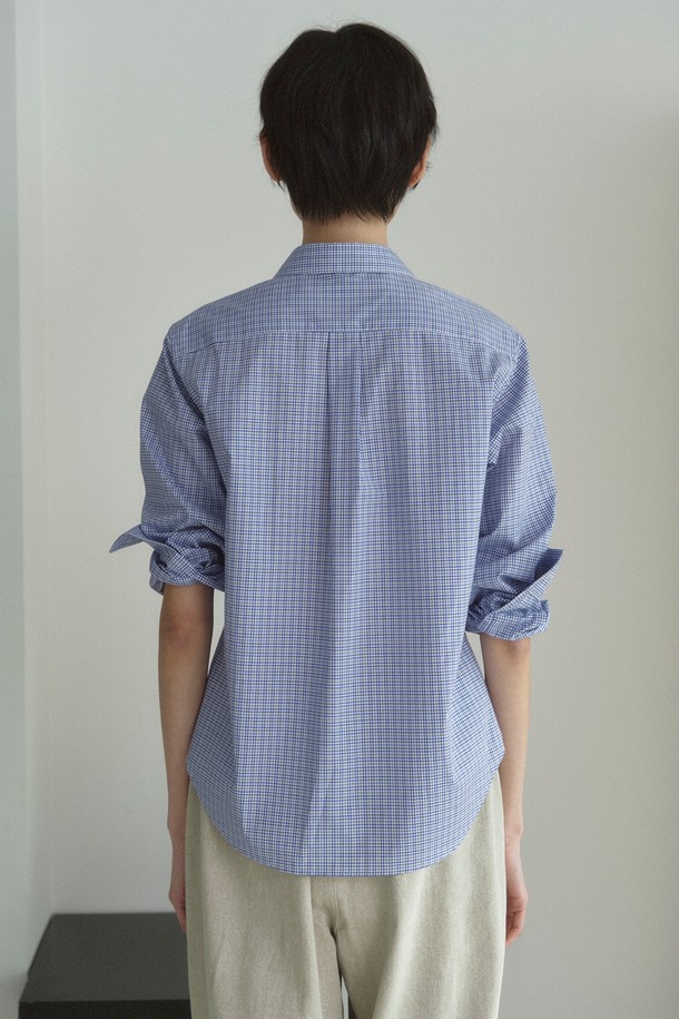 RePLAIN - 셔츠 - COLOR POINT BUTTON CHECK SHIRT_BLUE