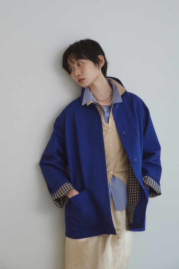 RePLAIN - 자켓 - COTTON BLEND WORK JACKET_COBALT BLUE