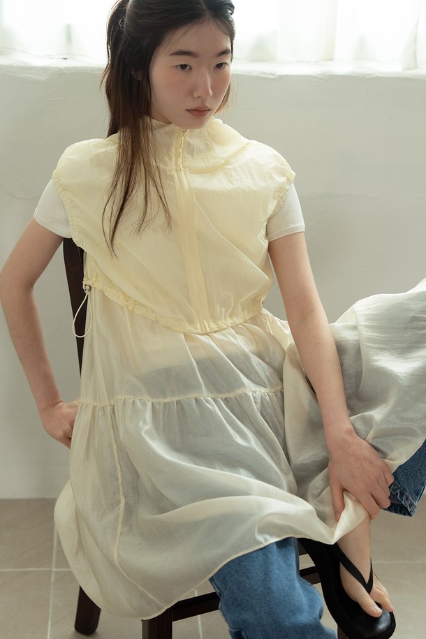 RePLAIN - 베스트 - SHEER VEST JUMPER_LIGHT BEIGE