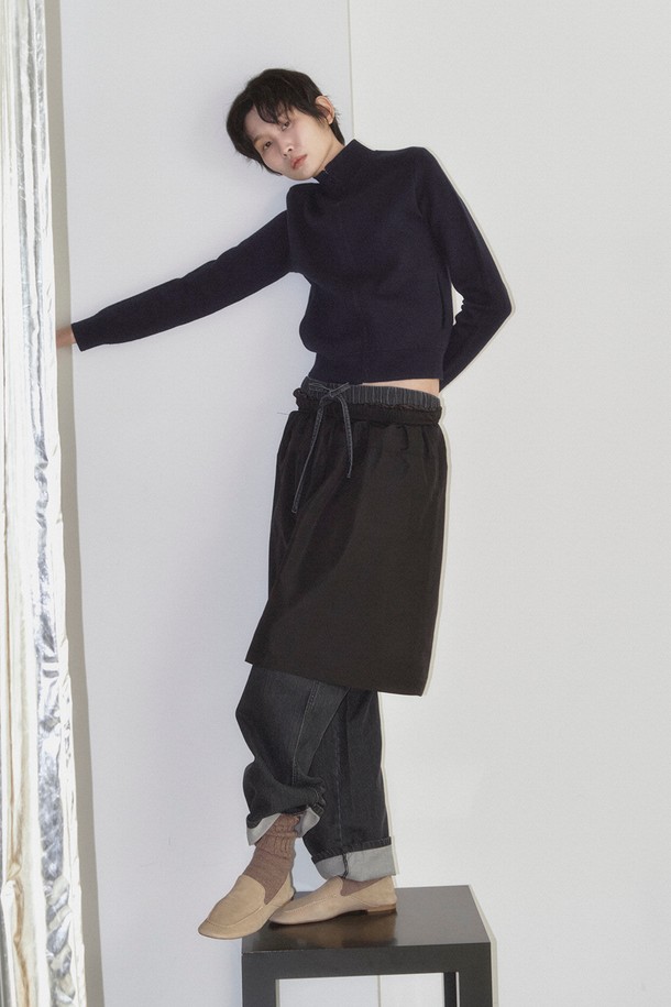 RePLAIN - 미디스커트 - VOLUME MIDI SKIRT_BLACK