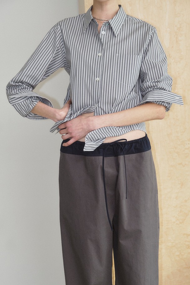 RePLAIN - 롱/미디팬츠 - COTTON MIXED PANTS_CHARCOAL