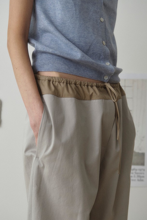 RePLAIN - 롱/미디팬츠 - COTTON MIXED PANTS_LIGHT GREY