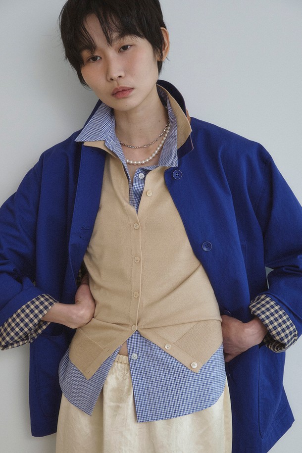 RePLAIN - 자켓 - COTTON BLEND WORK JACKET_COBALT BLUE