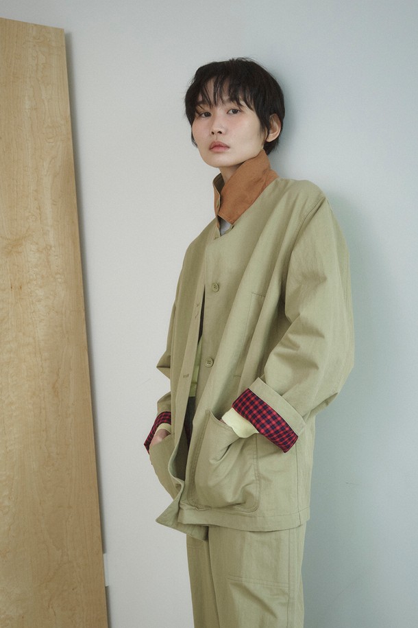 RePLAIN - 자켓 - COTTON BLEND WORK JACKET_OLIVE