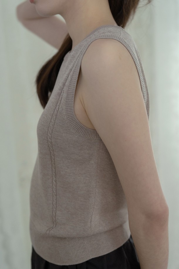 RePLAIN - 베스트 - ITALIAN VISCOSE SLEEVELESS TOP_OATMEAL