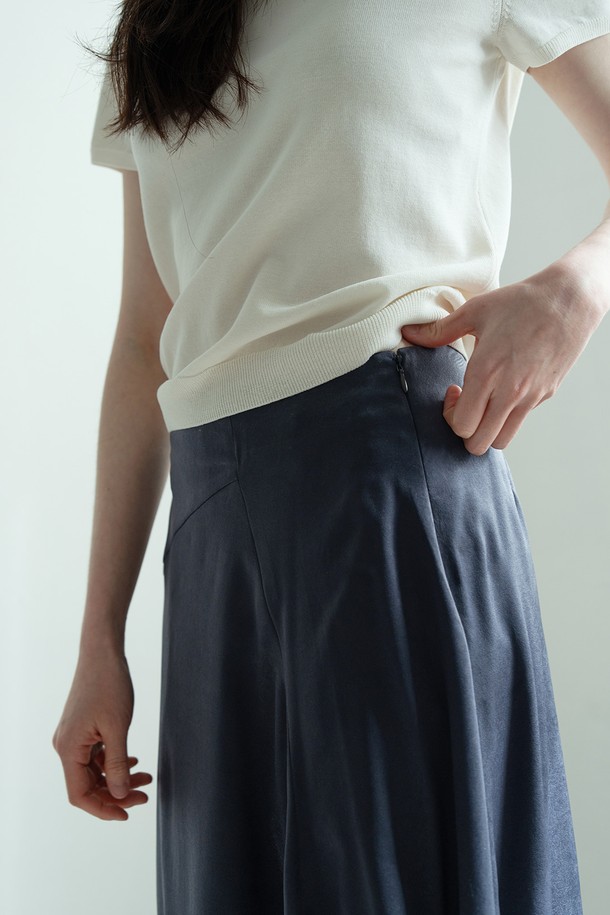 RePLAIN - 스웨터 - COTTON HALF SLEEVE KNIT TOP_OFF WHITE