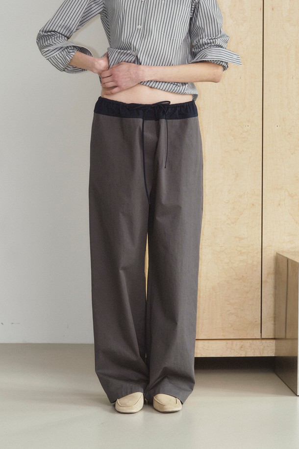 RePLAIN - 롱/미디팬츠 - COTTON MIXED PANTS_CHARCOAL