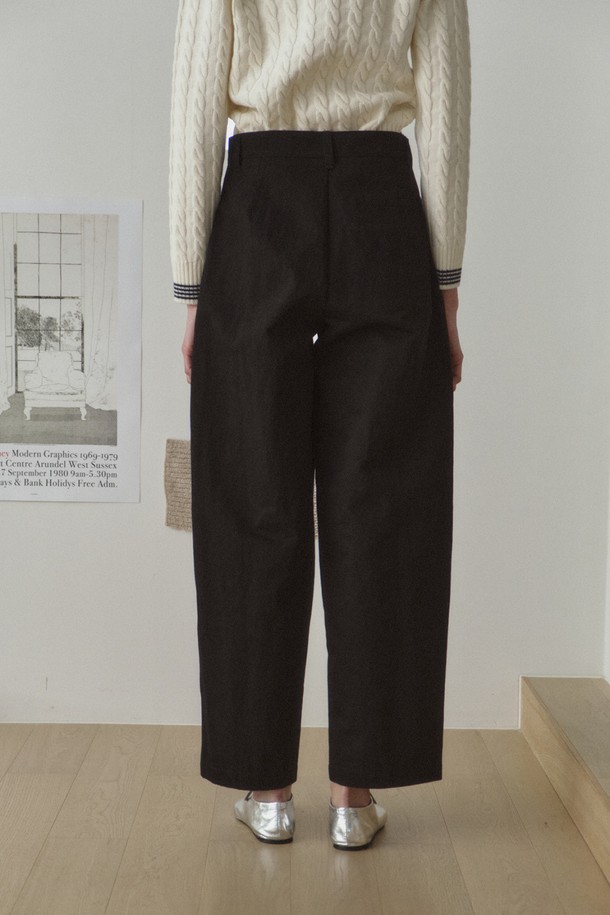 RePLAIN - 롱/미디팬츠 - COTTON BLEND CURVED PANTS_BLACK