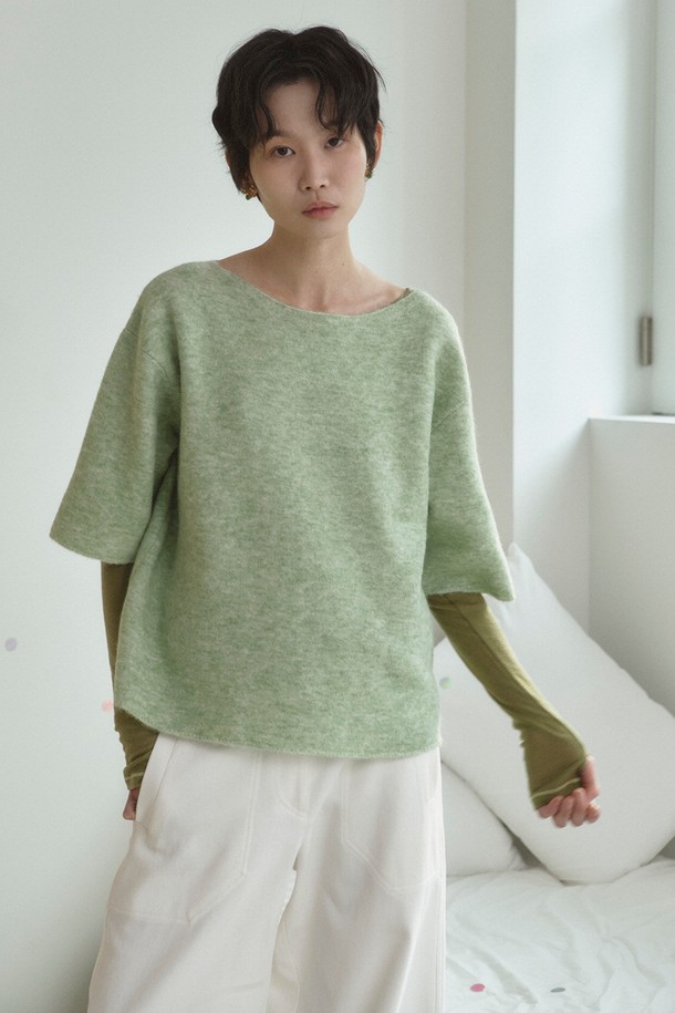 RePLAIN - 스웨터 - ITALIAN ALPACA KNIT TOP_GREEN