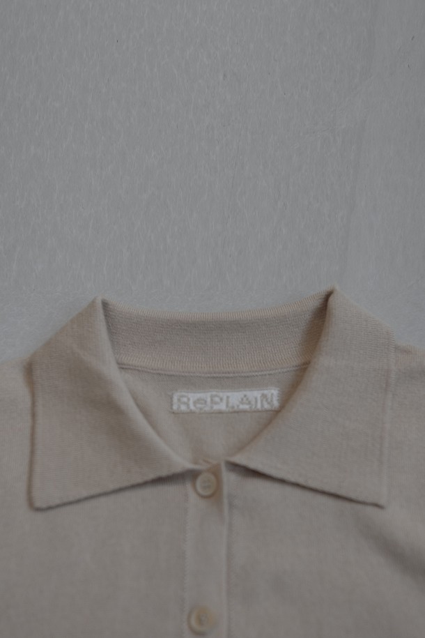 RePLAIN - 가디건 - ITALIAN CASHMERE BLEND COLLAR CARDIGAN_LIGHT BEIGE