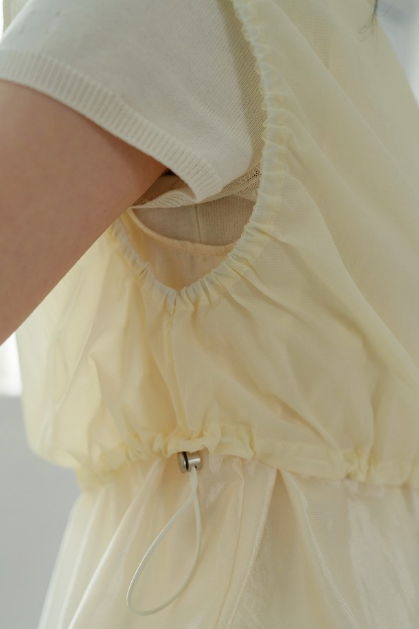 RePLAIN - 베스트 - SHEER VEST JUMPER_LIGHT BEIGE
