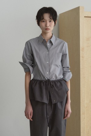 COTTON LAYERED MINI SKIRT_CHARCOAL