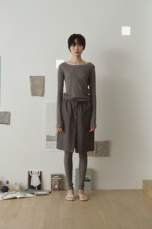 COLOR STITCH JERSEY TOP_GREY