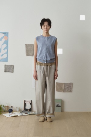 COTTON MIXED PANTS_LIGHT GREY