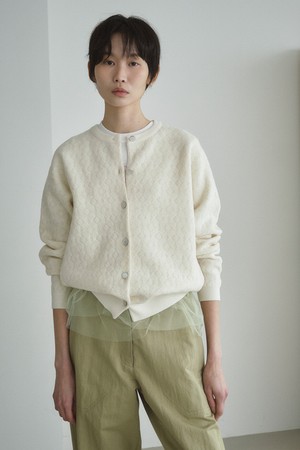 BOUCLE JACQUARD KNIT JUMPER_OFF WHITE