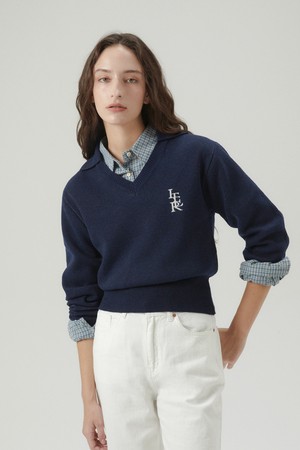 [FW ver] JACQUARD COLLAR V-NECK SWEATER_[3COLOR]