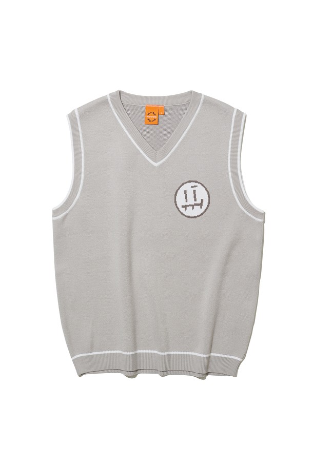 ITER_FACE  - 스웨터 - [ITER_FACE LINE] V-NECK STANDARD FIT FACE KNIT VEST