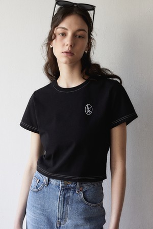 CLASSIC LOGO EMBROIDERY CROP T-SHIRT