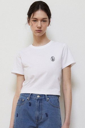 CLASSIC LOGO EMBROIDERY CROP T-SHIRT