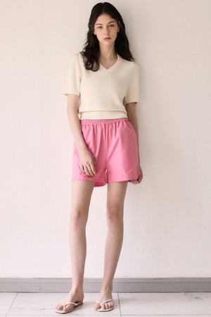 EMBROIDERY LOGO BANDING SHORTS_[5 COLOR]