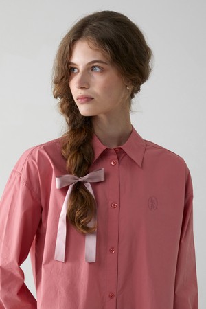 Overfit Cotton Shirt_Rose Pink