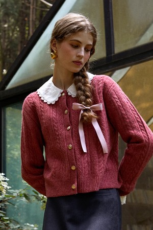 Grandma Cardigan_Cranberry Red