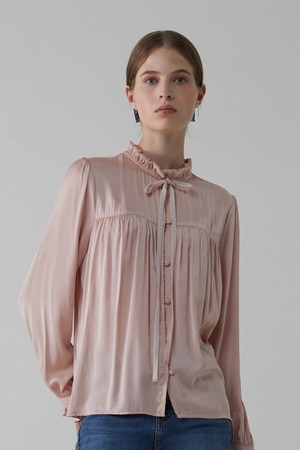 Ribbon Frill Blouse_Pink