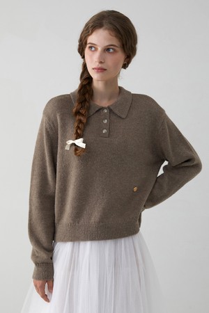 Alpaca Overfit Collar Knit_Mocha