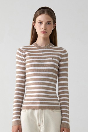 Logo Stripe Long sleeve Knit_[5COLOR]