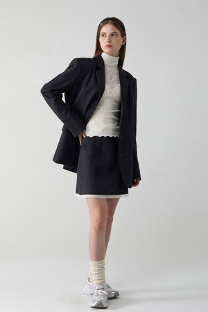 Overfit Herringbone Jacket SET_Charcoal