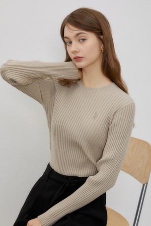 Logo basic long sleeve knit_[4Color]