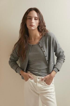 Daily ronudneck knit cardigan [3Color]