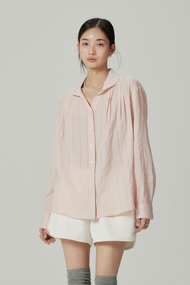 ITER - 셔츠 - Essential pintuck blouse_Pink