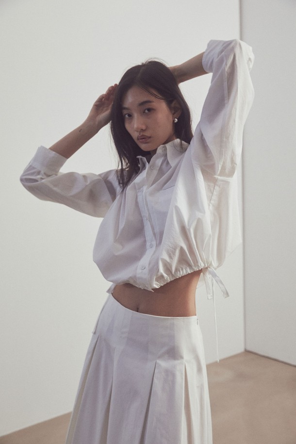 ITER - 셔츠 - String volume shirt_White