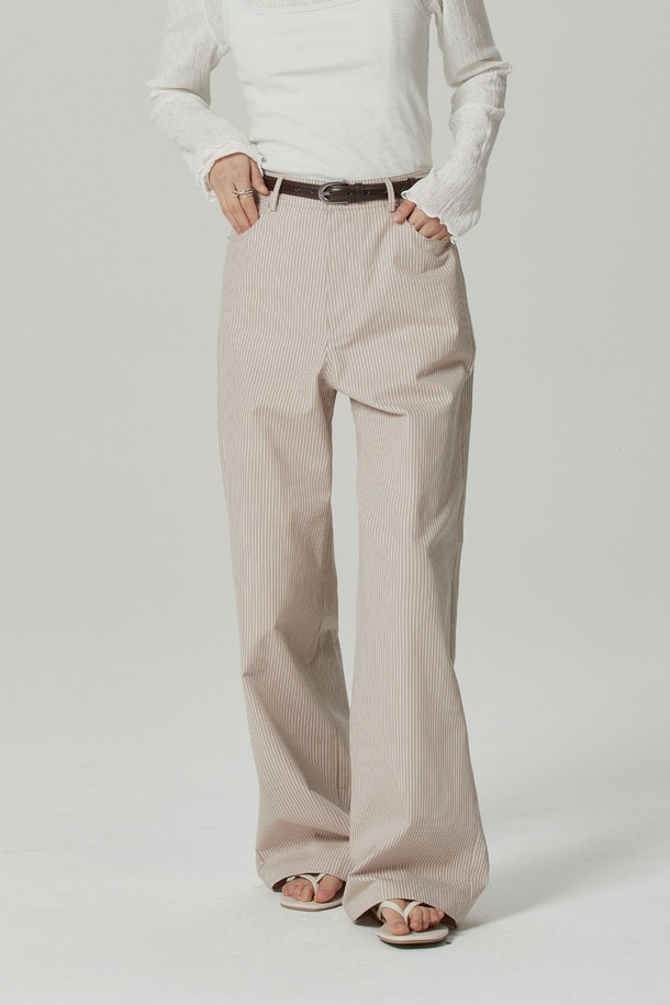 ITER - 롱/미디팬츠 - [1차 리오더]Stripe semi-wide pants_[3color]