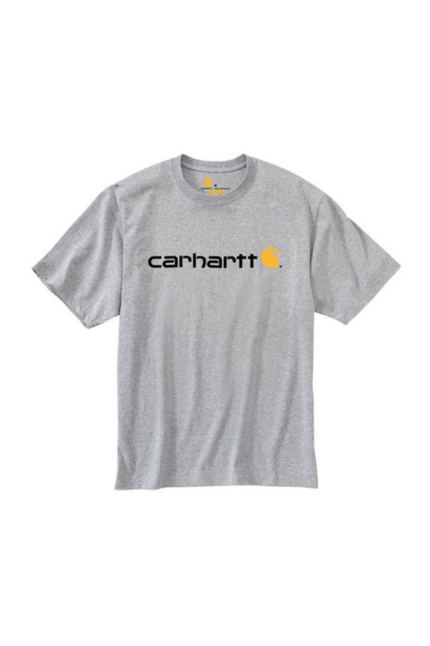 Carhartt - 반팔티셔츠 - 칼하트 로고 반팔티 헤더그레이 /반팔/ K195-HGY