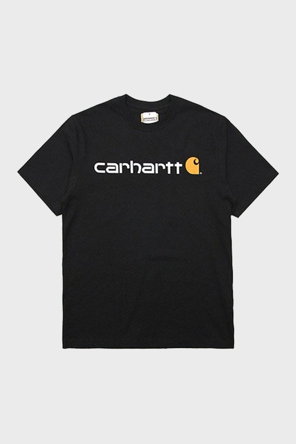 Carhartt - 반팔티셔츠 - 칼하트 로고 반팔티 블랙 /반팔/ K195-001