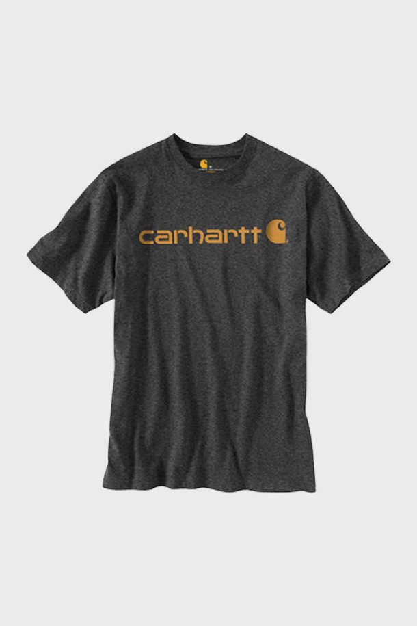 Carhartt - 반팔티셔츠 - 칼하트 로고 반팔티 카본 헤더 /반팔/ K195-CRH