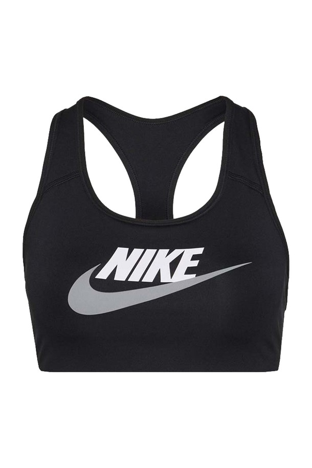 NIKE - 브라탑 - 나이키 드라이핏 미디엄 서포트 그래픽 스포츠 브라 블랙 / DM0579-010