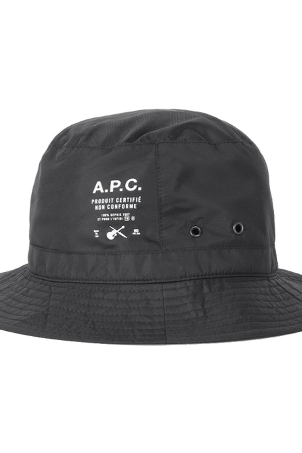 A.P.C. - 모자 - 아페쎄 마크 로고 프린트 버킷햇 블랙 / PAAES-M24096-LZZ