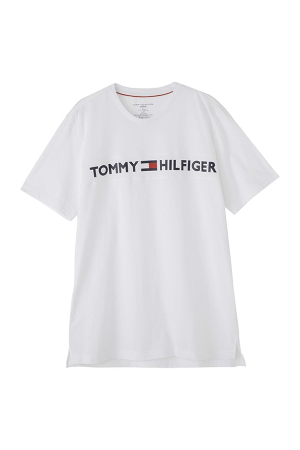 TOMMY HILFIGER - 반팔티셔츠 - 타미힐피거 모던 로고 크루넥 반팔티 화이트 / 09T3928-100