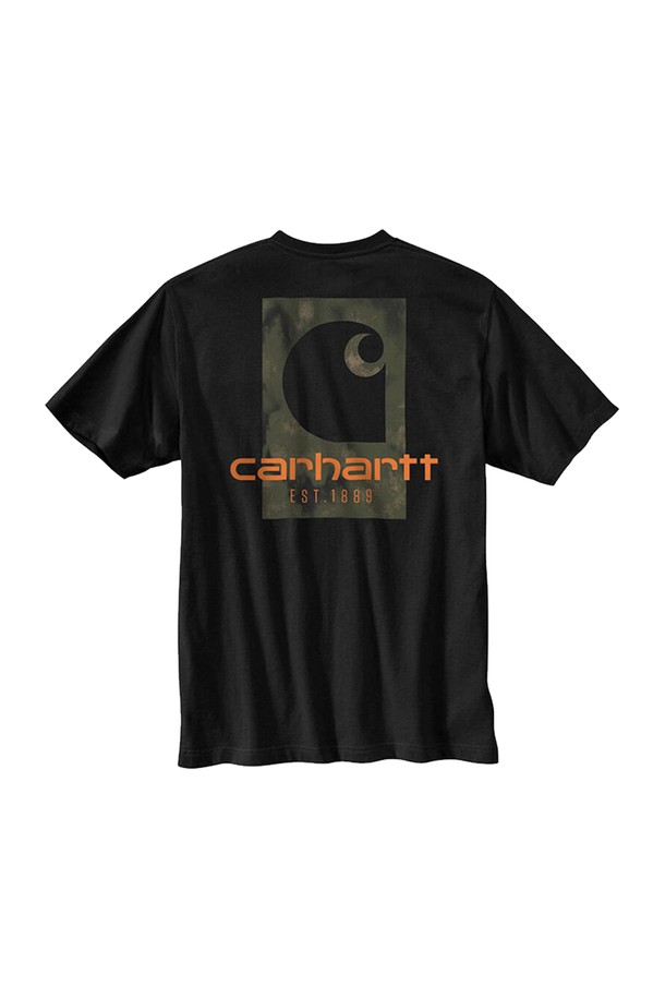 Carhartt - 반팔티셔츠 - 칼하트 카모 로고 그래픽 반팔티 블랙 /반팔/ 105755-BLK