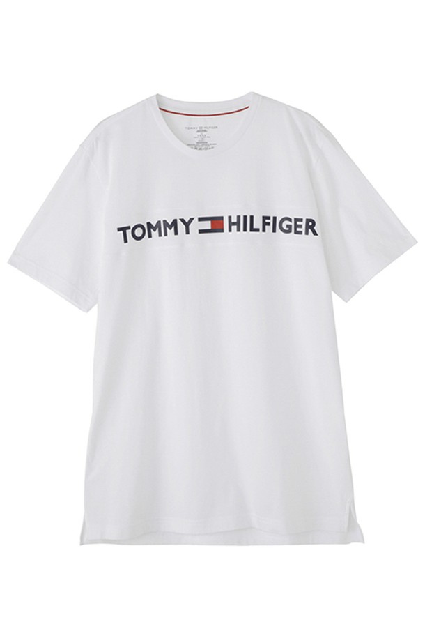 TOMMY HILFIGER - 반팔티셔츠 - 타미힐피거 모던 로고 크루넥 반팔티 화이트 / 09T3928-100