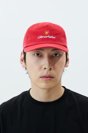 티 로고 심볼 워시드 볼캡_RED-a
