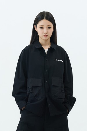 포켓 배색 카라 포인트 오버셔츠 자켓_BLACK-a
