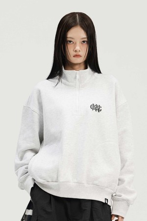 레트로 심볼 하프집업 스웨트셔츠