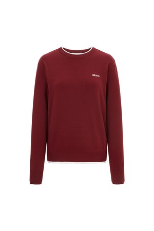 [앤투마스] 여성 F/W 스페이스쉽 이중 소매 라운드넥 니트 ABD3FSN451 와인_NOCOLOR-a